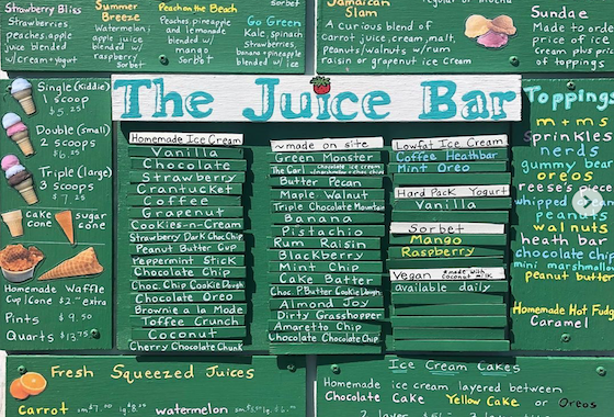 Juice Bar Ice Cream Nantucket
